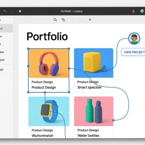 Interactive portfolio prototyping in Lunacy