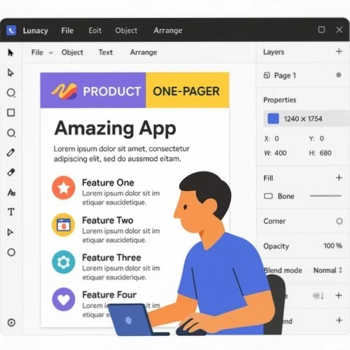 Lunacy Product One Pager Design Tool