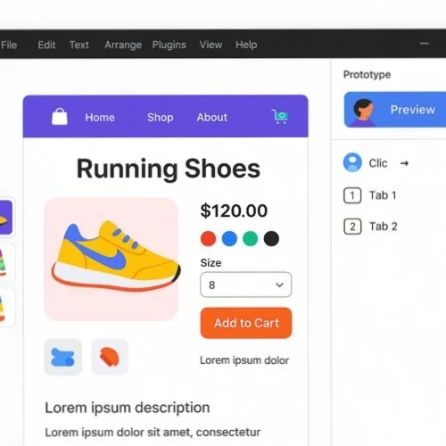 Interactive product page prototyping