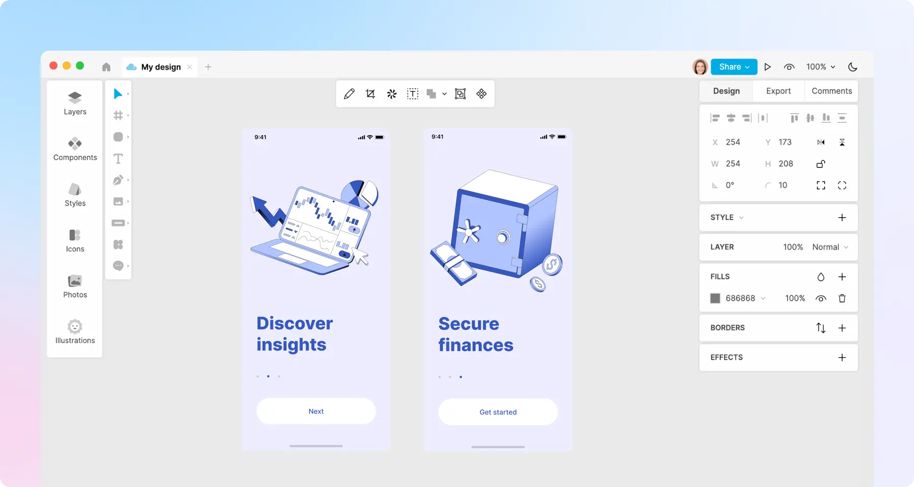 prototype design in Lunacy