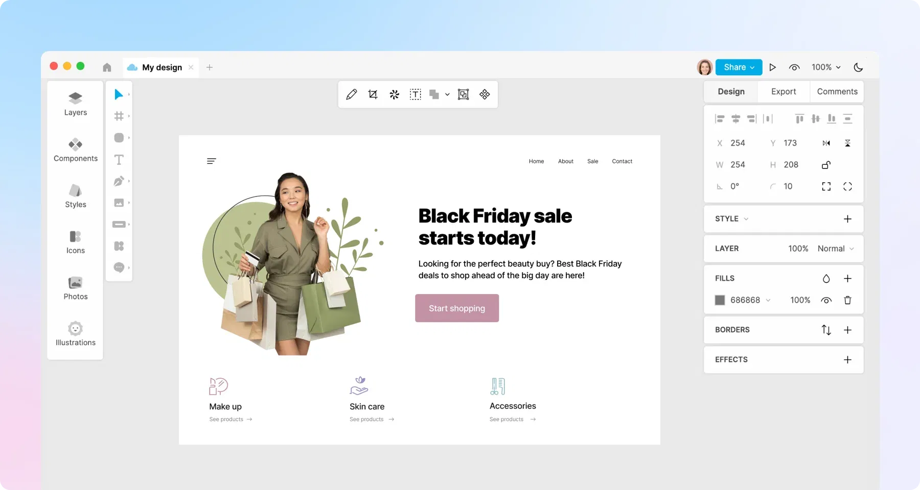 prototype design in Lunacy