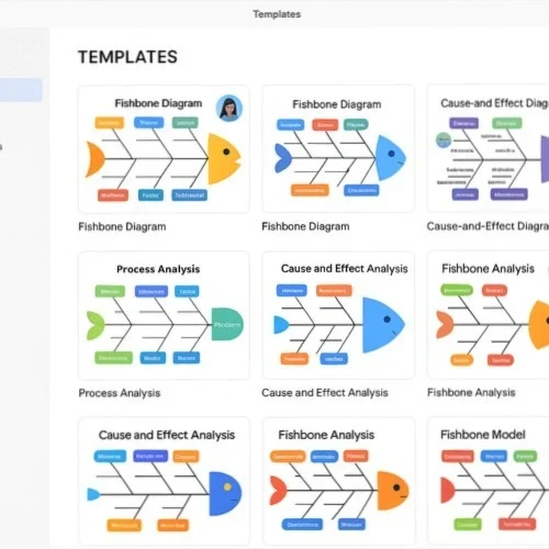 Six Sigma fishbone diagram templates