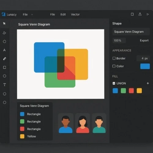 Square Venn Diagram Shape Tools