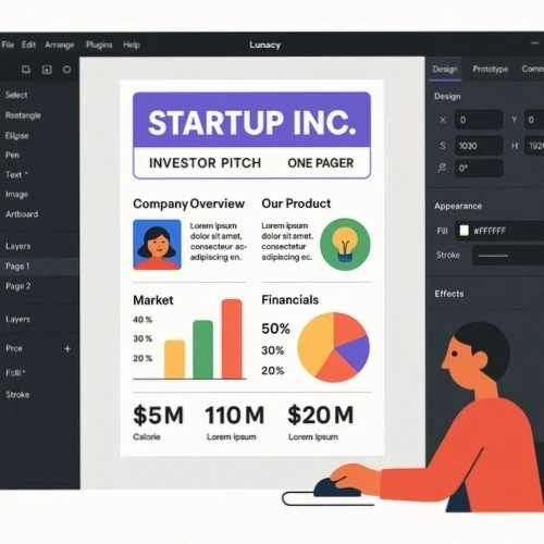 Lunacy Startup One Pager Design Tool