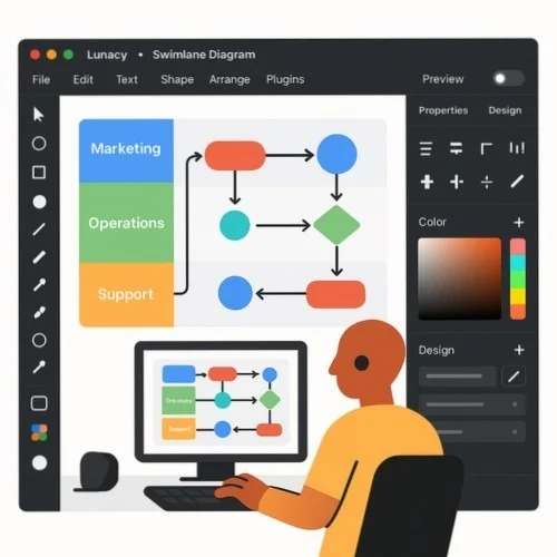 Lunacy Swim Lane Diagram Software