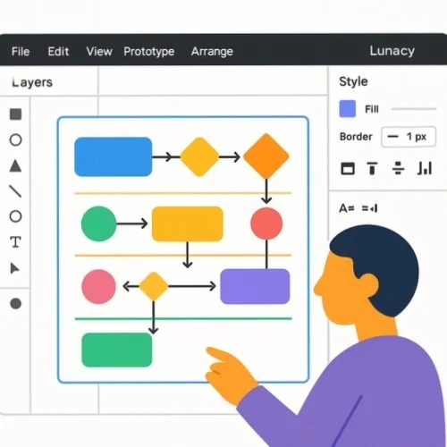 Lunacy Swimlane Process Map Software Interface
