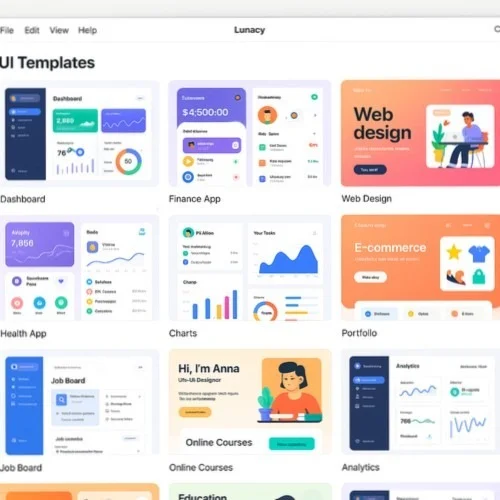UI kits and interface assets in Lunacy
