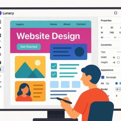 Lunacy UI Web Design Software Interface