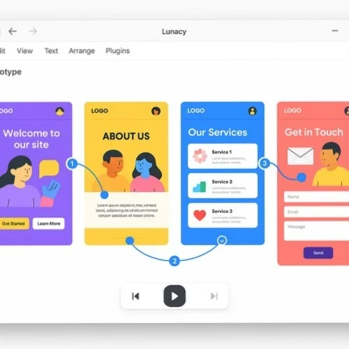 Website prototyping in Lunacy