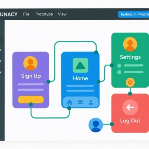 Interactive user flow prototype