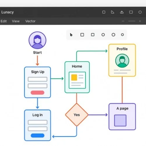 Lunacy user flow diagram tools