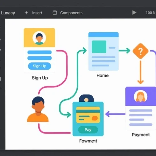 User flow diagram creation interface