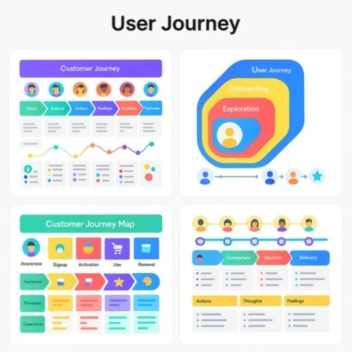 User journey map templates in Lunacy