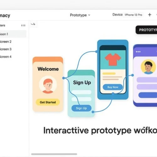 Interactive prototyping for user flows