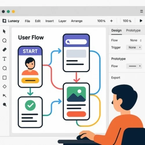 UX Design User Flow in Lunacy