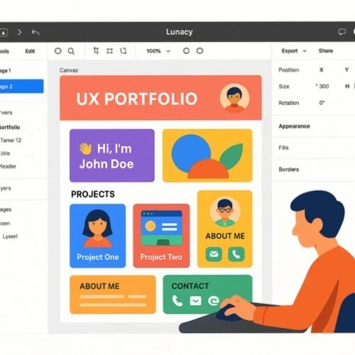 UX Portfolio Website Design in Lunacy