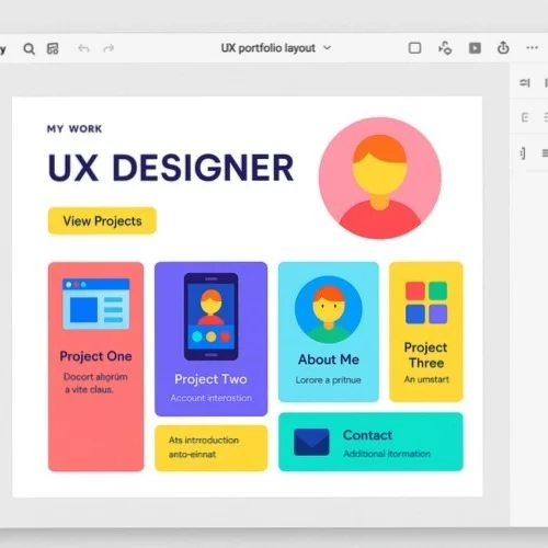 UX portfolio website layout design in Lunacy