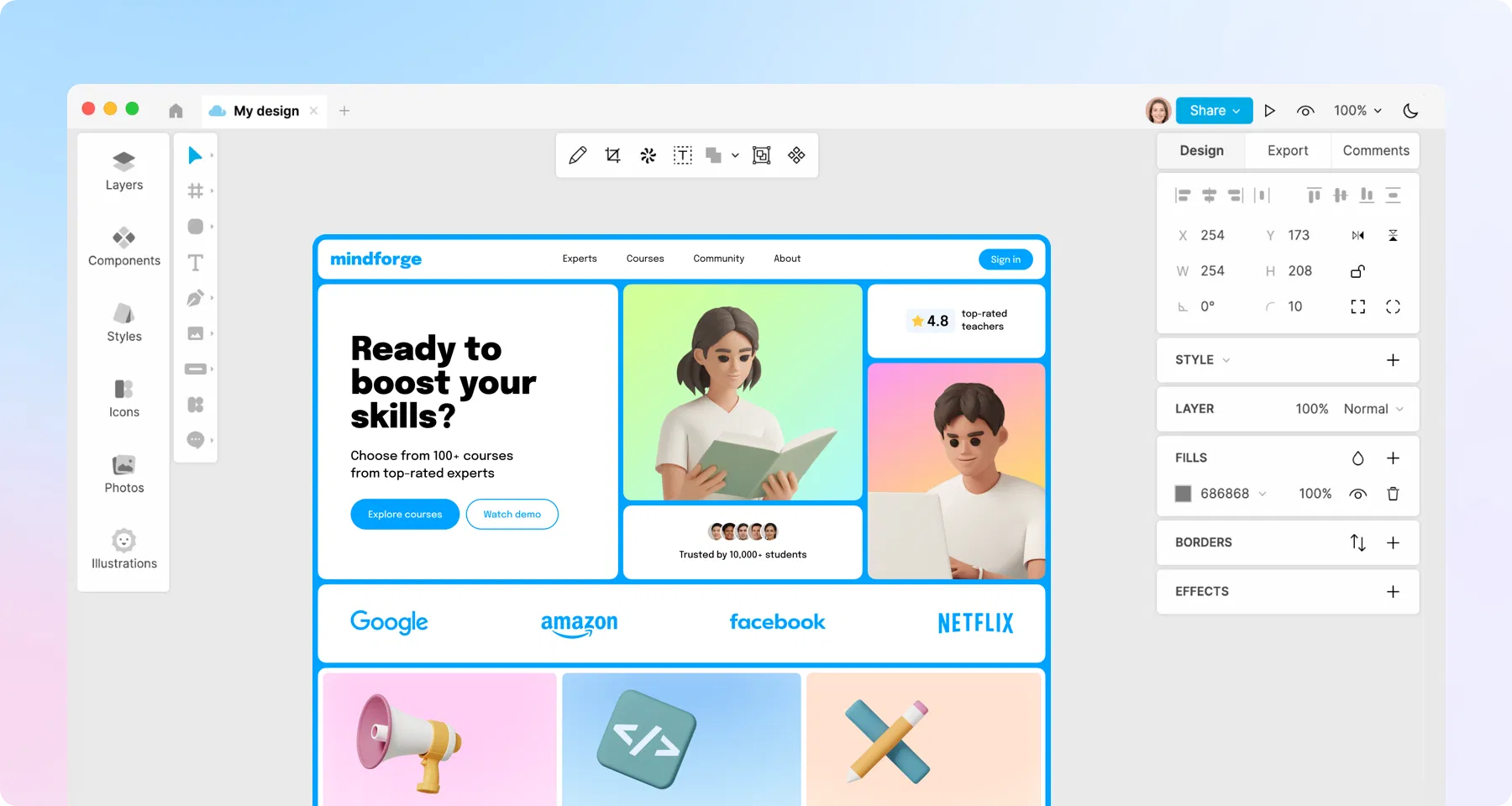 UX design in Lunacy