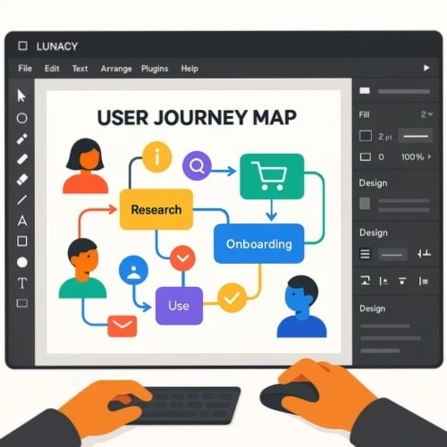 UX User Journey Map Creation in Lunacy