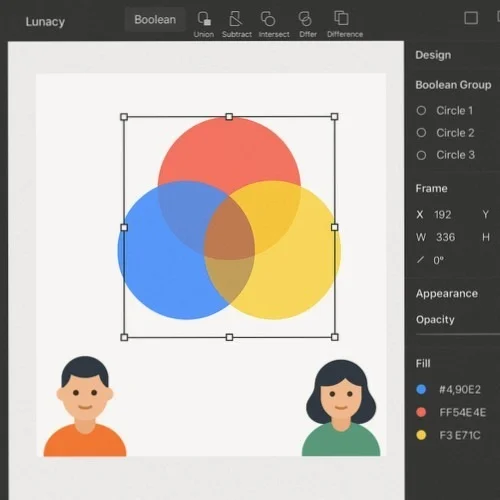 Advanced Venn diagram editing in Lunacy