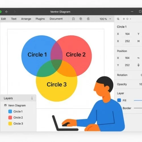 Creating a 3-circle Venn diagram in Lunacy