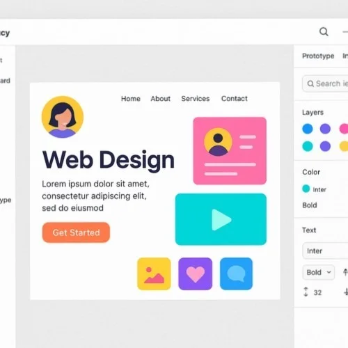 Professional web design tools interface