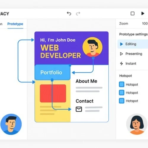 Interactive portfolio prototyping in Lunacy