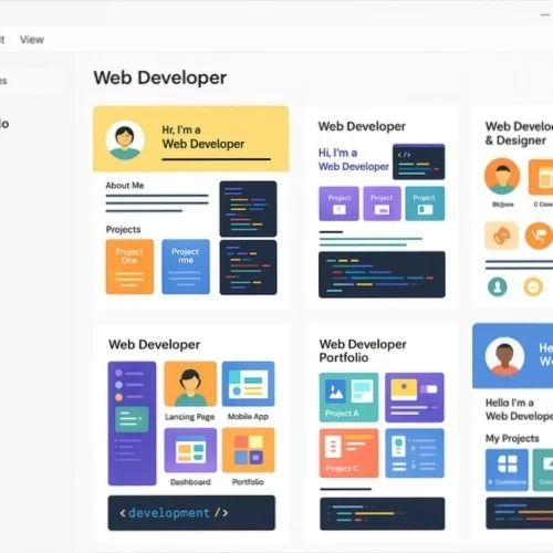 Web developer portfolio templates in Lunacy