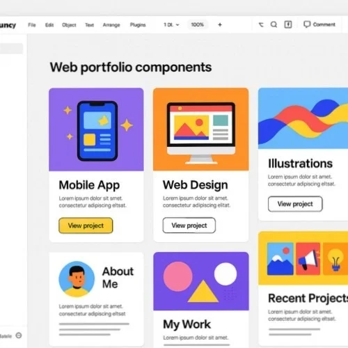 Web developer portfolio templates in Lunacy