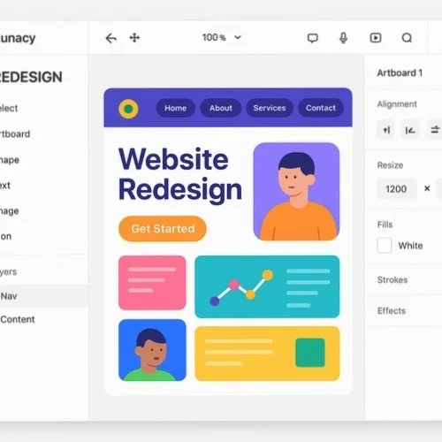 Website redesign tools in Lunacy
