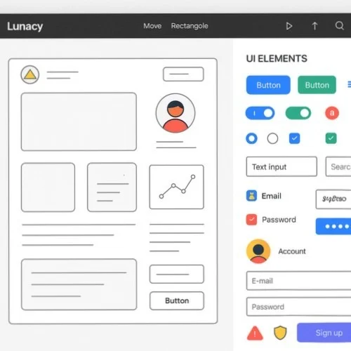 Lunacy wireframe components and tools