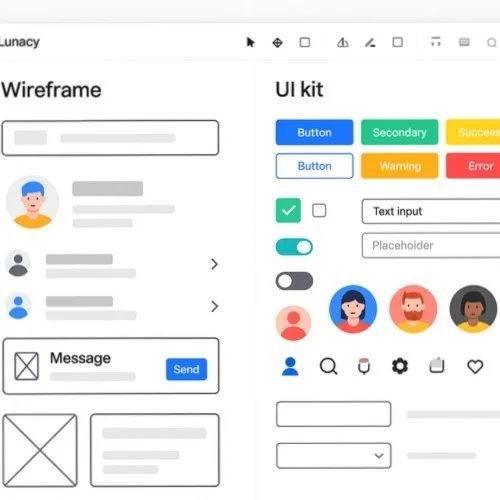Website wireframe components interface