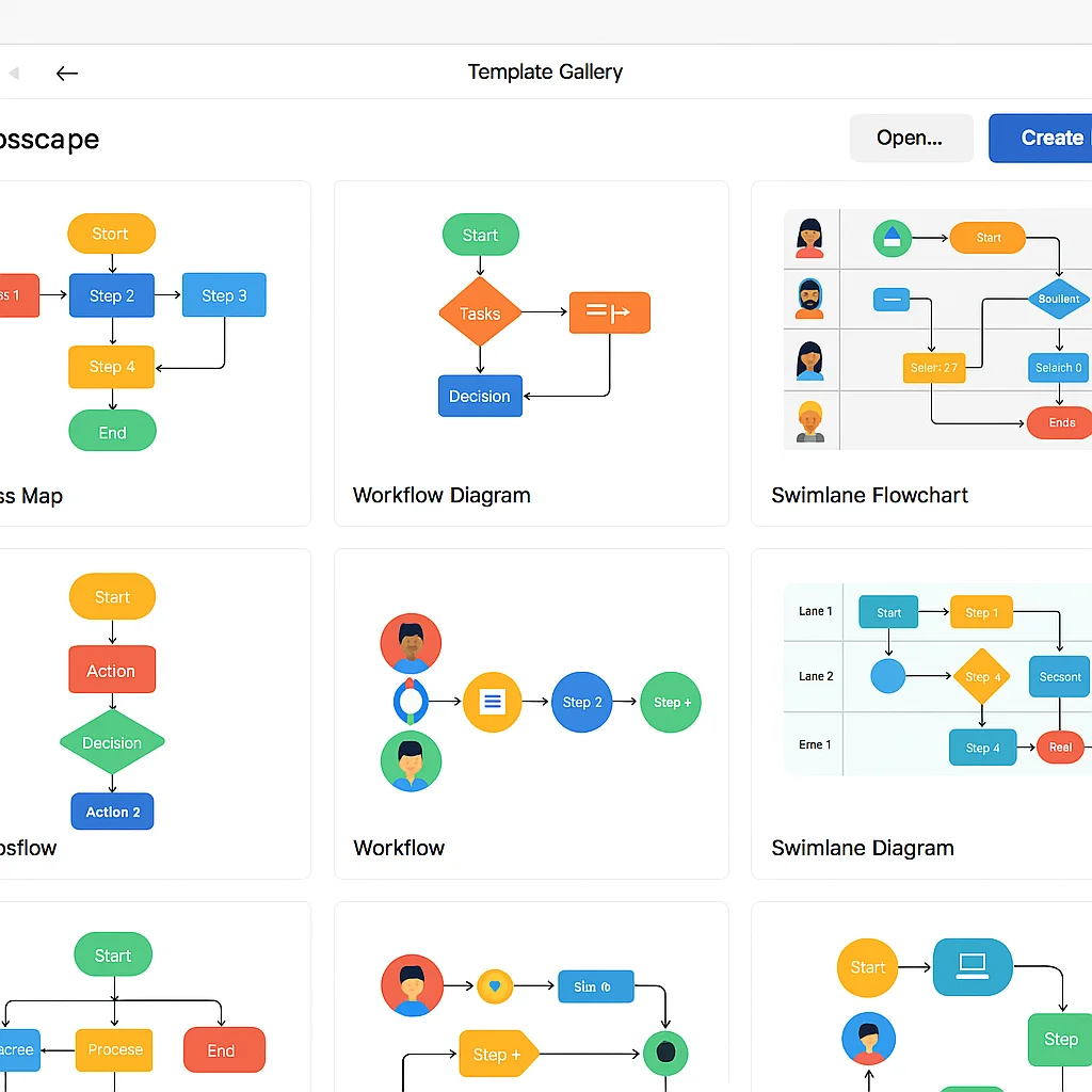 Process map templates and icons