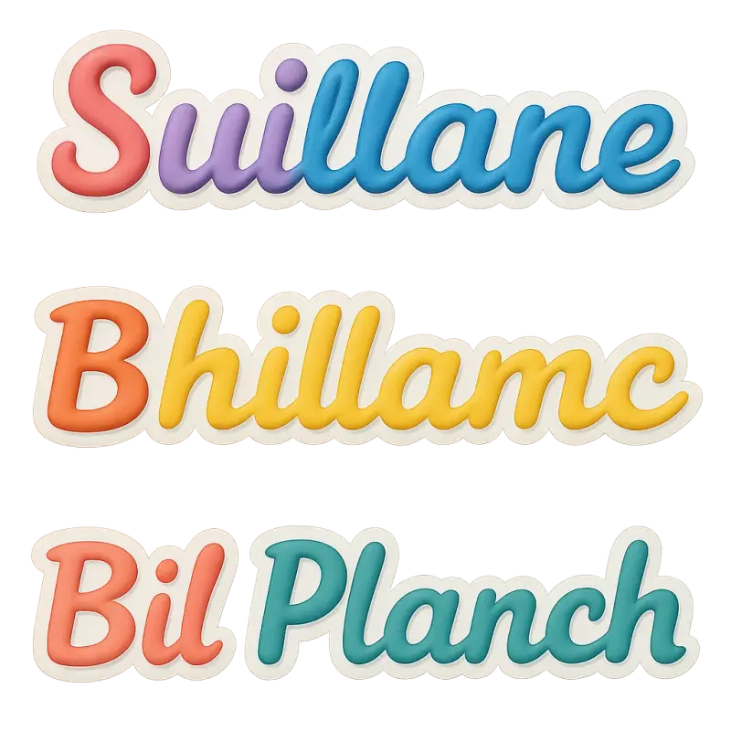 Custom name stickers design