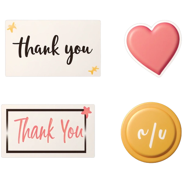 Thank You Sticker Design Elements