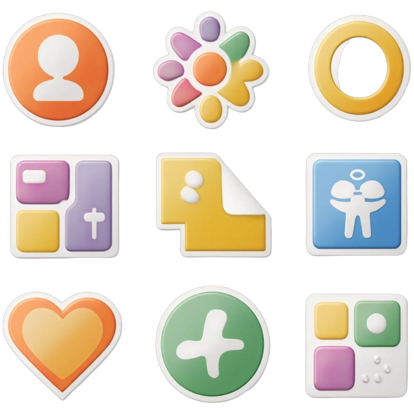 Mega Creator graphic assets for window stickers
