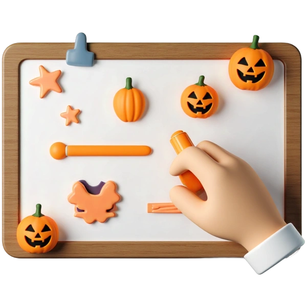 Halloween mood board creation interface