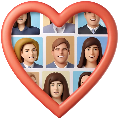 Heart-shaped photo collage example