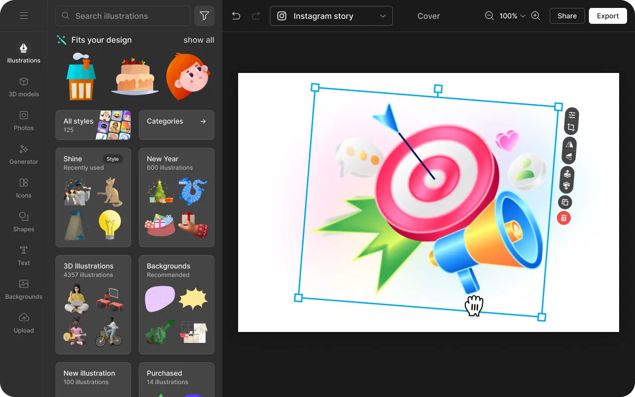 mega creator marketing design