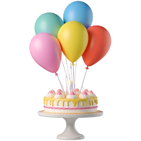Birthday-themed graphics and elements